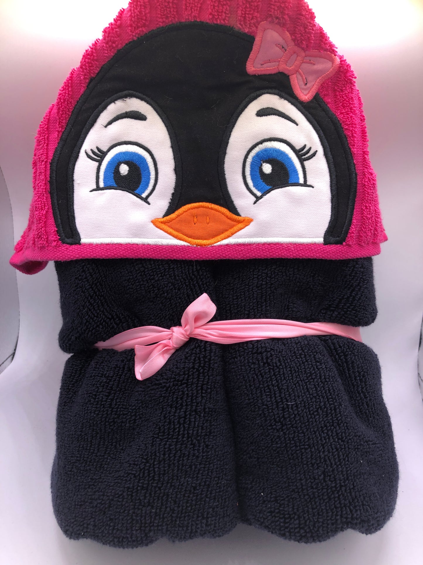 Girl Penguin Hooded Towel